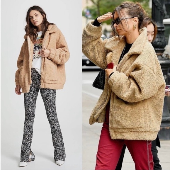 I.AM.GIA Pixie Teddy Tan Oversized Sherpa Coat Women’s Medium - Picture 15 of 15